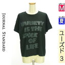 【4/23値下げ】【中古】【古着】 ジャーナルスタンダード JOURNAL STANDARD Tシャツ トップス ロゴプリントTシャツ 夏物 春夏 ブラック