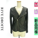 \超得★20%OFFクーポンで18304円/ リヴドロワ RIVE DROITE ジャケット レディース 春 ブラック M ノーカラーレザージャケット 【中古】...