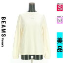 \週末限定★3000円OFFクーポン配布中/ ビームス BEAMS Tシャツ レディース 春 長袖 アイボリー S ブランドロゴ刺繍ロンT 【中古】【古着】【セ...