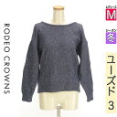 \超得★20%OFFクーポンで1584円/ ロデオクラウン RODEO CROWNS ニット レディース 冬 長袖 紺色/ネイビー M 背中カシュクールラメニッ...
