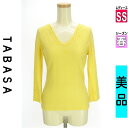 \週末限定★3000円OFFクーポン配布中/ タバサ TABASA ニット レディース 春 長袖 イエロー SS スパンコール刺繍Vネックニット 【中古】【古着...