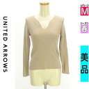\超得★20%OFFクーポンで4752円/ ユナイテッドアローズ UNITED ARROWS ニット レディース 春 長袖 ベージュ M リブニットトップス 【...