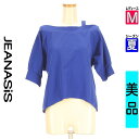 【4/23値下げ】【中古】【古着】 ジーナシス JEANASiS ニット トップス アシメオフショルトップス 夏物 春夏 ブルー