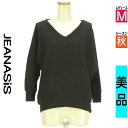 【4/23値下げ】【中古】【古着】 ジーナシス JEANASiS ニット トップス ドルマンスリーブケーブルニット 秋物 秋冬 春秋 ブラック