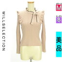 【4/23値下げ】【中古】【古着】 ウィルセレクション WILLSELECTION ニット トップス リボンネックフリルリブニット 冬物 冬 秋冬 ピンク
