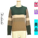 \超得★20%OFFクーポンで2024円/ テチチ Te chichi ニット レディース 冬 長袖 グリーン M 配色ニットトップス 【中古】【古着】【セール...