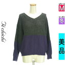 \期間限定!10%OFFクーポンで2574円/ テチチ Te chichi ニット レディース 冬 長袖 グレー M Te chichi TERRASSE バイカラーニット 【中古】【古着】【セール】お買い物マラソン全品P5倍