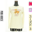 \週末限定★3000円OFFクーポン配布中/ ピンクハウス PINK HOUSE Tシャツ レディース 春 長袖 アイボリー L ロゴプリントロンT 【中古】【...