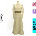 【5/8値下げ】【中古】【古着】 ダズリン dazzlin ワンピース チュニック ワンピース ヘリンボーン柄ハイネックニットワンピース 冬物 冬 秋冬 ベージュ