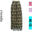 【10/29値下げ】【中古】【古着】 リエンダ rienda ロングスカート スカート フラワーレースタイトスカート 春物 春秋 春夏 ブラック