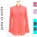 \激得★30%OFFクーポンで2387円/ アダムエロペ Adam et Rope ブラウス レディース 春 長袖 ピンク M シルクブラウス 【中古】【古着】...