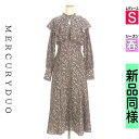 【5/8値下げ】【中古】【古着】 マーキュリーデュオ MERCURYDUO ワンピース チュニック ワンピース 花柄フリルロングワンピース 春物 春秋 春夏 ブラウン