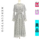 【5/8値下げ】【中古】【古着】 マーキュリーデュオ MERCURYDUO ワンピース チュニック ワンピース 花柄ロングシフォンワンピース 春物 春秋 春夏 ブラック
