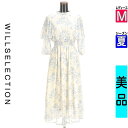 【5/8値下げ】【中古】【古着】 ウィルセレクション WILLSELECTION ワンピース チュニック ワンピース 花柄シフォンロングワンピース 夏物 春夏 アイボリー