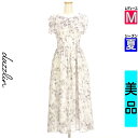 【5/8値下げ】【中古】【古着】 ダズリン dazzlin ワンピース チュニック ワンピース ティアードフリル衿花柄ロングワンピース 夏物 春夏 ホワイト