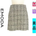 【10/29値下げ】【中古】【古着】 エモダ EMODA ミニスカート スカート フリンジ起毛チェックミニスカート 冬物 冬 秋冬 ブラック