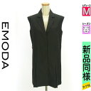 【5/8値下げ】【中古】【古着】 エモダ EMODA ジャケット アウター ロングノースリテーラードジャケット 春物 春秋 春夏 ブラック