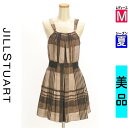 【5/8値下げ】【中古】【古着】 ジルスチュアート JILLSTUART キャミワンピース ワンピース チェック柄ミニワンピース 夏物 春夏 ブラウン