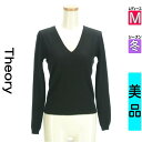 \超得★20%OFFクーポンで5632円/ セオリー theory ニット レディース 冬 長袖 ブラック M Vネックカシミヤニット 【中古】【古着】【セール...
