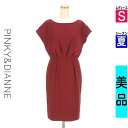 【5/8値下げ】【中古】【古着】 ピンキー&ダイアン Pinky&Dianne ワンピース チュニック ワンピース タック膝丈ワンピース 夏物 春夏 レッド