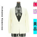 \期間限定!10%OFFクーポンで16335円/ ヒロココシノ HIROKO KOSHINO カーディガン ボレロ レディース 春 ホワイト L リネン混ニットカーディガン 【中古】【古着】【大幅値下】お買い物マラソン全品P5倍