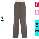 \週末限定★3000円OFFクーポン配布中/ ラエフ la.f... パンツ レディース 春 紺色/ネイビー L ヘリンボーン柄ウール混ワイドパンツ 【中古】【...
