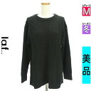 \期間限定!10%OFFクーポンで6534円/ ラエフ la.f... ニット レディース 冬 長袖 ブラック M ケーブル編みゆったりニット 【中古】【古着】【セール】お買い物マラソン全品P5倍