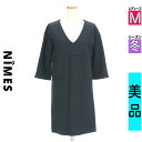 【5/8値下げ】【中古】【古着】 ニーム NIMES ワンピース チュニック ワンピース 膝丈ウールワンピース 冬物 冬 秋冬 紺色/ネイビー