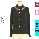 \週末限定★3000円OFFクーポン配布中/ アクシーズファム axes femme ブラウス レディース 春 長袖 ブラック M レース切替フリルブラウス 【...