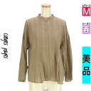 【5/8値下げ】【中古】【古着】 コンジェ ペイエ Conges payes ブラウス シャツ バンドカラーピンタックブラウス 春物 春秋 春夏 ベージュ