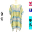 【5/8値下げ】【中古】【古着】 コンジェ ペイエ Conges payes ワンピース チュニック ワンピース エスニック柄ボリュームワンピース 夏物 春夏 黄緑/ライトグリーン