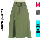 【5/8値下げ】【中古】【古着】 ロートレアモン LAUTREAMONT スカート スカート ベルト付きミディスカート オールシーズン カーキ