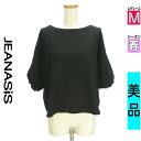 【5/8値下げ】【中古】【古着】 ジーナシス JEANASiS カットソー プルオーバー トップス ボリュームラグラン袖レース切替プルオーバー 春物 春秋 春夏 ブラック