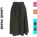 \SS週末限定★25%OFFクーポン/ レッセパッセ LAISSE PASSE パンツ レディース 秋 ブラック M ベルト付きボリュームミモレパンツ 【中古】【古着】【セール】ポイント10倍