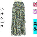 【5/8値下げ】【中古】【古着】 ストラ Stola. パンツ パンツ ラップスカート風花柄シフォンパンツ 春物 春秋 春夏 紺色/ネイビー