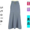 【5/8値下げ】【中古】【古着】 ストラ Stola. スカート スカート ベルト付きマーメイドロングスカート 冬物 冬 秋冬 紺色/ネイビー