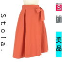 【5/8値下げ】【中古】【古着】 ストラ Stola. ロングスカート マキシスカート スカート アシメボリュームフレアスカート オールシーズン レッド
