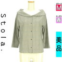 【5/8値下げ】【中古】【古着】 ストラ Stola. ブラウス シャツ グレンチェック柄ブラウス 春物 春秋 春夏 ブラック
