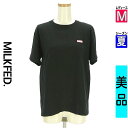 【5/8値下げ】【中古】【古着】 ミルク フェド MILKFED. Tシャツ トップス バックロゴTシャツ 夏物 春夏 ブラック