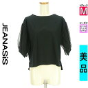 【5/8値下げ】【中古】【古着】 ジーナシス JEANASiS カットソー プルオーバー トップス チュールパフスリーブプルオーバー 春物 春秋 春夏 ブラック