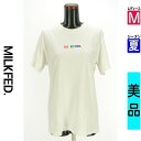 【5/8値下げ】【中古】【古着】 ミルク フェド MILKFED. Tシャツ トップス ブランドロゴ刺繍Tシャツ 夏物 春夏 ホワイト