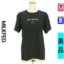 【5/8値下げ】【中古】【古着】 ミルク フェド MILKFED. Tシャツ トップス プリントTシャツ 夏物 春夏 ブラック