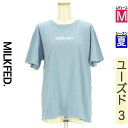 【5/8値下げ】【中古】【古着】 ミルク フェド MILKFED. Tシャツ トップス バックロゴTシャツ 夏物 春夏 水色/ライトブルー