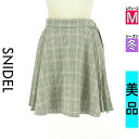 【5/8値下げ】【中古】【古着】 スナイデル Snidel ミニスカート スカート サイドプリーツチェック柄スカパン 冬物 冬 秋冬 グレー