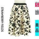 【5/8値下げ】【中古】【古着】 ストロベリーフィールズ STRAWBERRY-FIELDS スカート スカート 花柄ミディスカート オールシーズン アイボリー