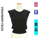 【5/8値下げ】【中古】【古着】 ストロベリーフィールズ STRAWBERRY-FIELDS ニット トップス パールボタンニット 夏物 春夏 ブラック
