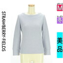 【5/8値下げ】【中古】【古着】 ストロベリーフィールズ STRAWBERRY-FIELDS ニット トップス パール付きニット 冬物 冬 秋冬 パープル