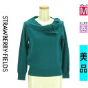 【5/8値下げ】【中古】【古着】 ストロベリーフィールズ STRAWBERRY-FIELDS ニット トップス オフタートルニット 春物 春秋 春夏 グリーン