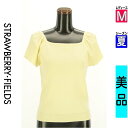 【5/8値下げ】【中古】【古着】 ストロベリーフィールズ STRAWBERRY-FIELDS ニット トップス スカラップラグランスリーブニット 夏物 春夏 イエロー