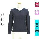 \週末限定★3000円OFFクーポン配布中/ テチチ Te chichi ニット レディース 春 長袖 紺色/ネイビー M 刺繍入りスカラップニット 【中古】【...